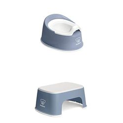 Bundle of BabyBjörn Pot Smart, Bleu profond/Blanc + Marchepied, Bleu profond/Blanc