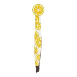 PLIC BEAUTY - Pince à Épiler Tutti Frutti Mors Biais - Précision Professionnelle - Design Ergonomique - Idéale pour Épilation des Sourcils et du Visage - Couleur Citron - Acier Inoxydable