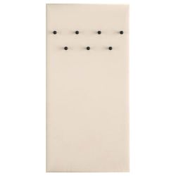 Selsey Perchero de pared acolchado Caletto Beige – 137 x 68 cm – Con 7 ganchos negros estables – Acolchado suave – Laminado robusto – Perchero de pared – Elegante y funcional – Para chaquetas, abrigos
