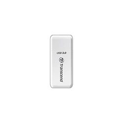 Transcend RDF5 - Leitor de cartões conector USB tipo A, USB 3.0, ranhura SD e microSD, branco