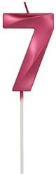 Folat 18887 Kaars Glamour Cijfer 7 Rood Metallic