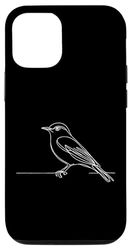 Custodia per iPhone 12/12 Pro Line Art - Pigliamosche dai lati olivicologo e uccello