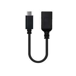 USB 3.1 Gen1 kabel, type USB-C stekker naar USB-A-aansluiting, zwart, lengte 15 cm, ondersteunt snel opladen tot 3 A, ondersteunt OTG-functie voor het aansluiten van randapparaten.