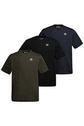 STHUGE Heren T-shirt 3-pack met V-hals 797367, Utility Green, XL