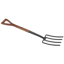 Draper Fourche de Jardin en Acier Carbone avec Manche en frêne 14301, Noir