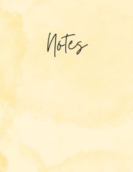 Notes: Watercolor Style Large Lined Notebook