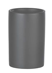 Wenko Vaso higiene dental Polaris gris mate cerámica - Soporte para cepillos de dientes, para cepillos y pasta de dientes, Cerámica, 7 x 11 x 7 cm, Gris