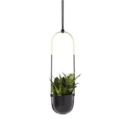 Umbra Bolo vaso suspenso, cerâmica de grés, preto