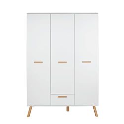 trendteam smart living - Armoire - Chambre de bébé - Tapis - Dimensions d'assemblage (LxHxP) 130 x 190 x 60 cm - Couleur Blanche - 197661301