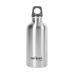 Tatonka Drinkfles van roestvrij staal, 0,4 l, onbreekbare fles van roestvrij staal, vrij van schadelijke stoffen (BPA-vrij), roestvrij, geschikt voor levensmiddelen, vaatwasmachinebestendig, met oogje
