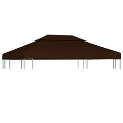 vidaXL Bovenstof voor paviljoen, 310 g/m², 4 x 3 m, bruin