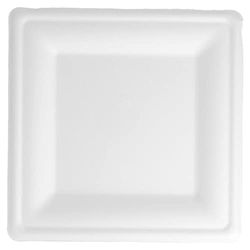 50 enheter - Kvadrätter 'Bionic' 20X20X1,5 Cm Vit Bagasse