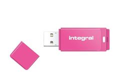 Integral Neon 8GB USB 2.0 Flash Drive - Roze (tot 110 MB/s)