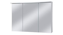 Schildmeyer Armário com espelho, aglomerado revestido de resina de melamina, branco, 100,5 x 16 x 72,5 cm