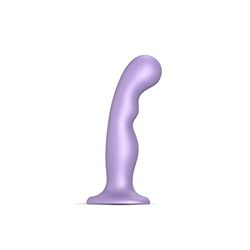 strap-on-me | Dildo / Plug "P&G" | Gamma Ibrida | Abbraccia le Curve del Corpo, Doppia Stimolazione, P-Spot e G-Spot Specifici | Silicone Ultra Morbido - Compatibile con l'imbracatura - Lilla Metallico, Taglia M