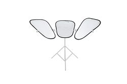 Manfrotto - Conjunto de difusores de luz com 3 painéis, cor prateada e branco