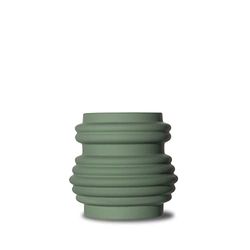 ByOn Mila 5260604912 Vase en faïence avec Surface caoutchoutée Vert Ø 16 x 15 cm