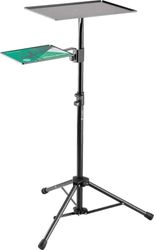 K&M 12150 Soporte para laptop negro, acero - Soporte para portátil con alfombrilla para ratón - plegable, con trípode - para escenarios, estudios y conferencias