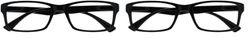 OPULIZE The Reading Glasses Company Black Readers Designer Style Mens Womens UVR092BK +1.50 (Pack of 2)