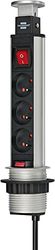 Brennenstuhl 1396201003 Stekkerunit "Tower Power", 3-voudig, USB, antraciet, 3 PRISES 2M