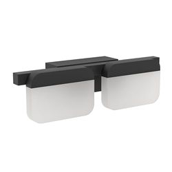 Eglo Led lampada da parete Ervidel, lampada da parete a due luci, illuminazione da parete per interni in metallo nero, plastica satinata, trasparente, bianco caldo