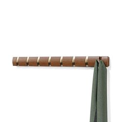 UMBRA Patère Flip - Portemanteau moderne, simple et peu encombrant, avec 5 crochets mobiles pour vestes, manteaux, écharpes, sacs à main et plus encore, Ashwood, noyer clair/doré