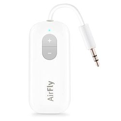 Twelve South AirFly SE | Bluetooth trådlös sändare/adapter för AirPods/trådlösa eller brusreducerande hörlurar; användning i flygplan och gym, 20+ timmars batteritid