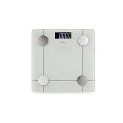 Jata Hogar HBAS1504 Balance de bain numérique avec technologie Bluetooth Analyse poids, IMC, graisse, masse et eau corporelle Mémoire pour 8 personnes jusqu'à 180 kg