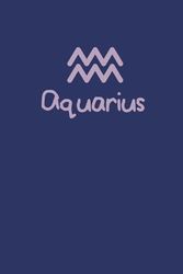 Aquarius Zodiac Notebook | A4 Lined Journal with Starry Night Sky Design – 96 Pages: Elegant Aquarius Astrology Notebook
