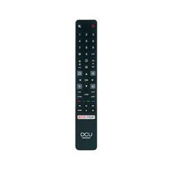 DCU Tecnologic TV afstandsbediening voor TCL TV's bevat knoppen voor Netflix, Prime Video, zwart