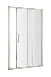 Hudson Reed M1200SSH4 Apex Modern Bathroom EasyFit Single Sliding Shower Door with 8mm Toughened Safety Glass and Round Handles, 1200mm, Polished Chrome