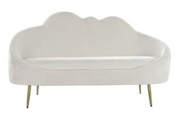 DRW Sofa con Forma de Nube de Borreguito Poliester Blanco 296x296x225 cm