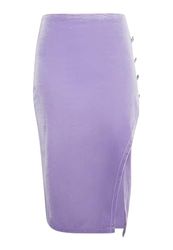 EUCALY Fluwelen rok voor dames met glitter, lavendel, XS