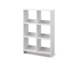 Iris Ohyama, Kubus boekenkast / Open houten plank / Kast met 6 planken , Eenvoudige montage, modulair, Kantoor, woonkamer, school - Wood Open Shelf - WOS-6 - Witte eik
