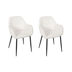 HOME DECO FACTORY, HD0282, Juego de 2 sillones Cotele Scott, Softness, Muebles, Silla de Mesa, 59x85x55,7 cm, Altura Asiento 46,5 cm, Beige Negro, 2 Unidades