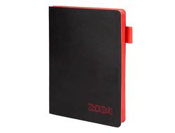 AGENDA ENCUADERNADA LIDERPAPEL SIFNOS A6 2024 DIA PAGINA COLOR ROJO PAPEL 70 GR