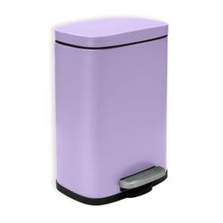 Spirella - Poubelle à Pédale Akira 5 litres, Acier Inoxydable, à Fermeture Douce avec récipient intérieur, Salle de Bains, Boîte à ordures Frein de Chute, Lavande Mat