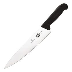 Victorinox Fibrox Faca de trinchar de aço inoxidável, adequada para máquina de lavar louça e de cor preta