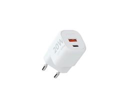 Watio Wave Chargeur - Chargeur USB de Voyage de 20 W, Ports Type C et USB 3.0, Compact et Efficace, matériau Blanc, idéal pour Charge Rapide. *