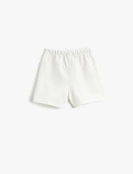 Koton Pantalones Cortos con cordón elástico en la Cintura y Estampado de Cangrejo, Crudo (021), 3-4 Años Babyboys