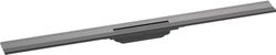 hansgrohe RainDrain Flex 1000, 56053340, in te korten, voor wandmontage, geborsteld zwart, chroom, kant-en-klaar set douchegoot, 100 cm
