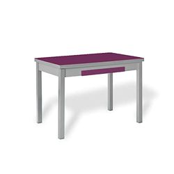 ASTIMESA Alas Cristal keukentafel, metaal, aubergine, 90 x 50 cm