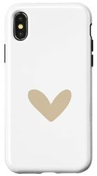 Sand / Beige / Tan Chic Minimalist Love Cute Heart Case for iPhone X/XS