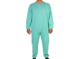GIMA Anti-manipulatiepak, sanitair pyjama-pak voor oudere mensen en patiënten, ritsopening achter, honingraatjersey, dubbel versterkt kruis, maat M, groene kleur, Made in Italy