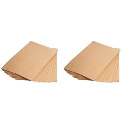 Clairefontaine - Ref 396004C - Kraft Paper (100 Sheets) - A4 (297 x 210mm) Sized - Natural Brown, Smooth Side & Ribbed Side, 90gsm Paper, Acid Free, pH Neutral (Pack of 2)