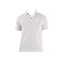 Armani Exchange Polo in Jersey di Cotone, vestibilità Normale, con Logo Metallico, Bianco, XXL Uomo