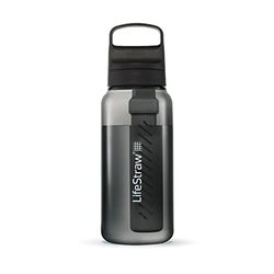LifeStraw Go Series – butelka z filtrem do wody bez BPA do podróży i codziennego użytku, usuwa bakterie, pasożyty i mikroplastiki, poprawia smak, 1 l Nordic Noir