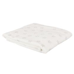 HOME DECO KIDS TX8122 fosforescerande stjärnpläd, polyester, vit-ljusgrå, 120 x 150 x 0,5 cm