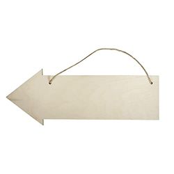 Rayher Seta de madeira para pendurar, personalizável, com corda de juta, 40 x 15 cm, 62848505