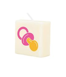 PD-Party Baby Girl Candle Wax 2 X 4 cm, Vit/Rosa